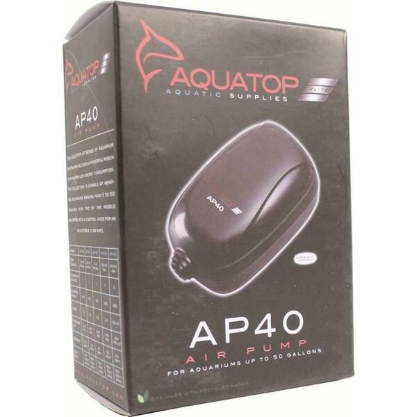 Aquatop Aquatic Supplies 5-50 gal Single Outlet Aquarium Air Pump - Black 3537